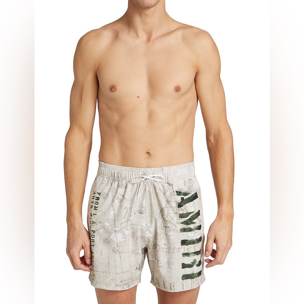 AMIRI
Amiri Men's Military Stencil Swim Trunks